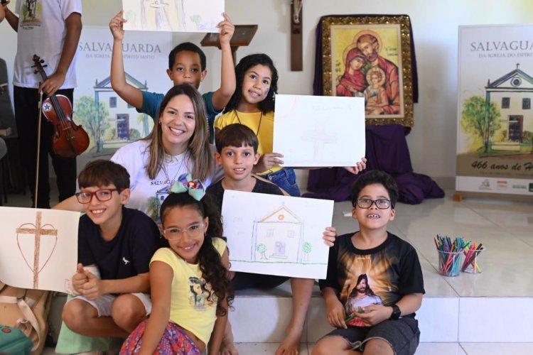 Projeto de Salvaguarda da Igreja do Espírito Santo beneficia crianças com oficina de arte