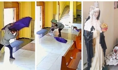 Homem invade igreja católica e destrói imagens de santos