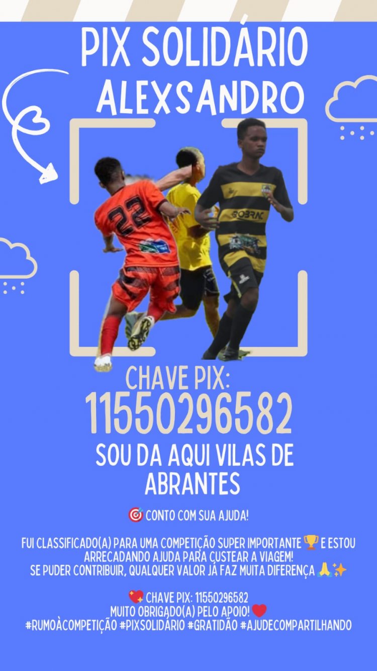 Talento de Abrantes: Jogador Alexsandro busca apoio para disputar competição nacional